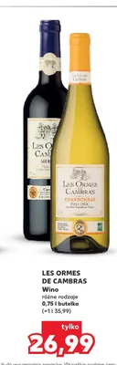 Wino białe Les Ormes de Cambras Chardonnay promocja w Kaufland