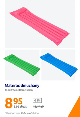 Materac dmuchany 183x69 cm promocja w Action