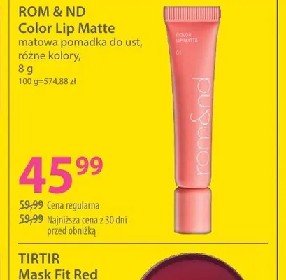 Matowa pomadka do ust Rom & Nd Color Lip Matte promocja w Hebe