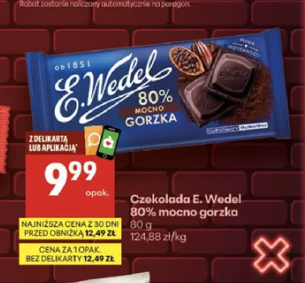 Czekolada 80% mocno gorzka promocja w Delikatesy Centrum