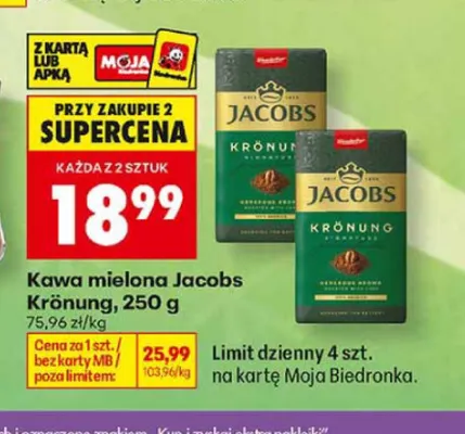 Kawa mielona Jacobs Krönung promocja w Biedronka
