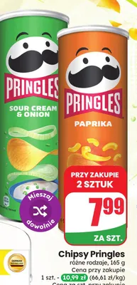 Chipsy Pringles Sour Cream & Onion promocja w Dino