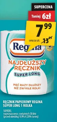 Ręcznik papierowy Regina super long 1 rolka promocja w Arhelan