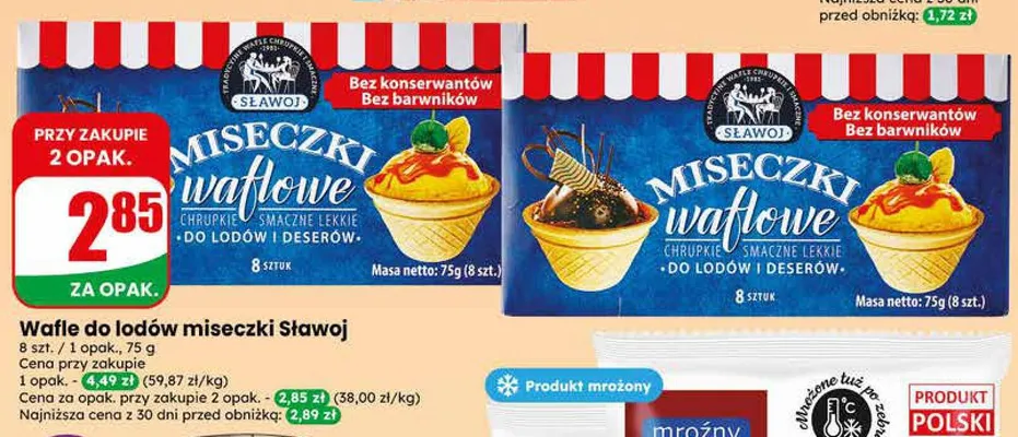 Miseczki waflowe 8szt promocja w Dino