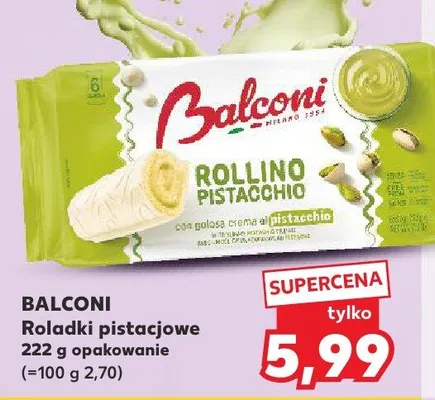 Roladki pistacjowe Balconi Rollino Pistacchio promocja w Kaufland