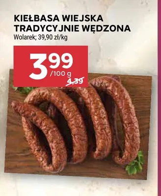 Kiełbasa wiejska tradycyjnie wędzona Wolarek promocja w Stokrotka