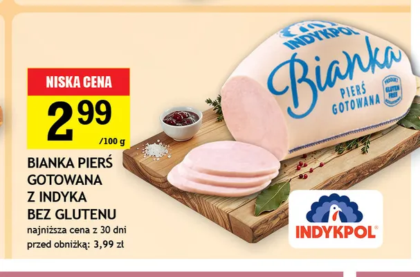 Bianka pierś gotowana z indyka bez glutenu Indykpol promocja w Gram Market