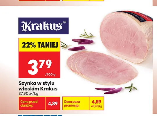 Szynka w stylu włoskim Krakus promocja w Biedronka