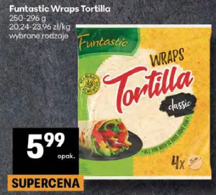 Wraps tortilla wybrane rodzaje promocja w Delikatesy Centrum