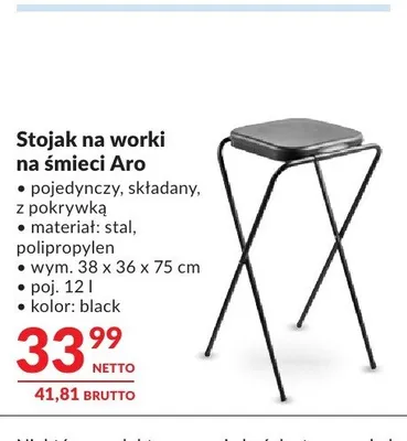 Stojak na worki na śmieci Aro promocja w Makro