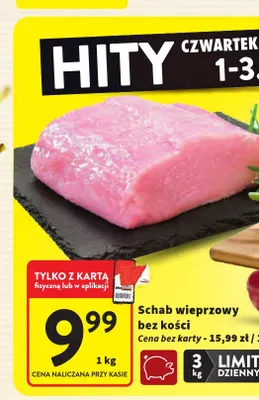Schab wieprzowy bez kości promocja w Intermarche