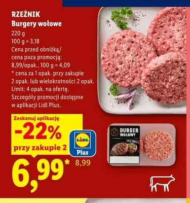 Burgery wołowe Rzeźnik promocja w Lidl