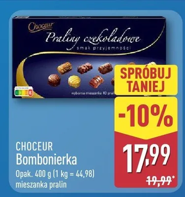 Bombonierka mieszanka pralin promocja w Aldi