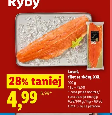 Łosoś filet ze skórą XXL promocja w Lidl