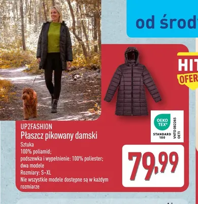 Płaszcz pikowany damski Up2fashion promocja w Aldi