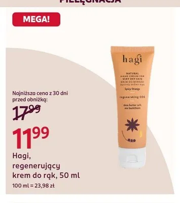 Regenerujący krem do rąk Hagi promocja w Rossmann