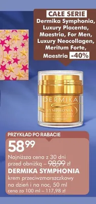 Krem przeciwzmarszczkowy na dzień i na noc Dermika Symphonia promocja w Super-Pharm