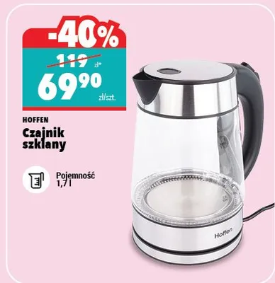 Czajnik szklany promocja w Biedronka Home