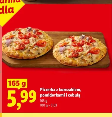 Pizzerka z kurczakiem pomidorkami i cebulą promocja w Lidl