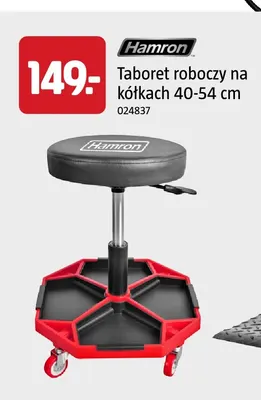 Taboret roboczy na kółkach 40-54 cm Hamron promocja w Jula
