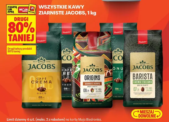 Kawa ziarnista wszystkie rodzaje promocja w Biedronka