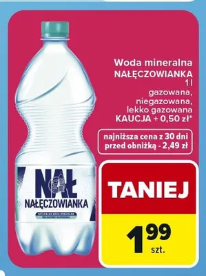 Woda mineralna niegazowana Nałęczowianka promocja w Carrefour Express