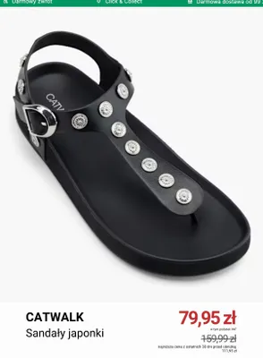 Sandały japonki Catwalk promocja w Deichmann
