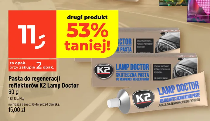 Pasta do regeneracji reflektorów K2 Lamp Doctor promocja w Dealz