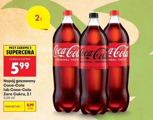 Napój gazowany Coca-Cola Zero Cukru promocja w Biedronka