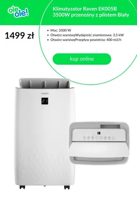 Klimatyzator przenośny Raven EK005B promocja w OleOle!