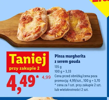 Pinsa margherita z serem gouda promocja w Lidl