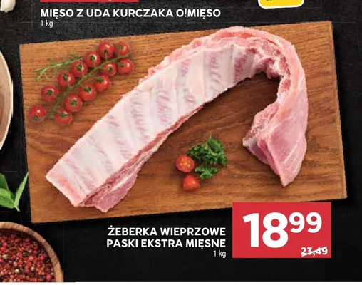 Żeberka wieprzowe paski ekstra mięsne promocja w Stokrotka