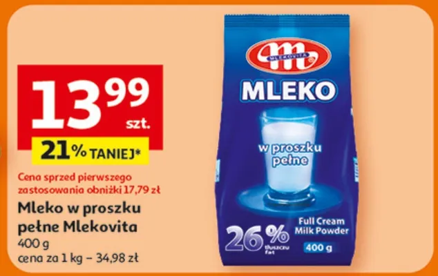 Mleko w proszku pełne promocja w Auchan