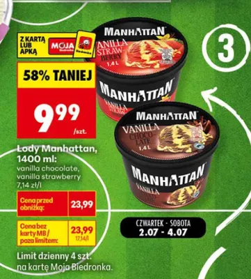 Lody Manhattan Vanilla promocja w Biedronka