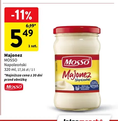 Majonez Mosso Napoleoński promocja w Intermarche