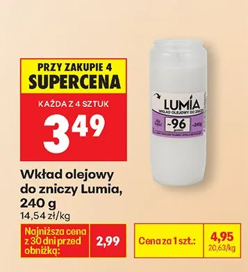 Wkład olejowy do zniczy promocja w Biedronka