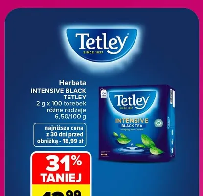 Herbata Intensive Black Tetley promocja w Carrefour