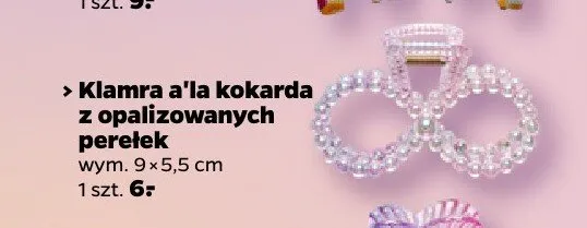 Klamra do włosów a'la kokarda z opalizowanych perełek promocja w Netto