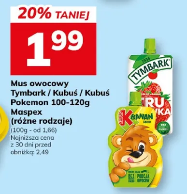 Mus owocowy Tymbark / Kubuś / Pokemon promocja w Hitpol