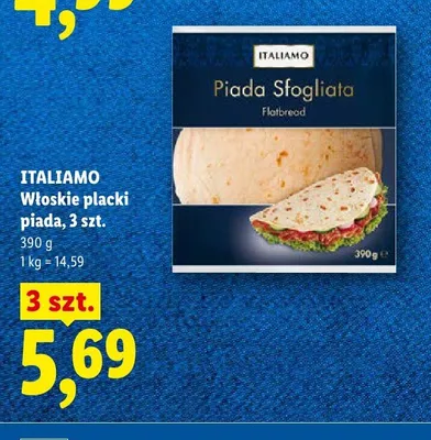 Włoskie placki piada ITALIAMO 3-pak promocja w Lidl