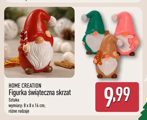 Figurka świąteczna skrzat Home Creation promocja w Aldi