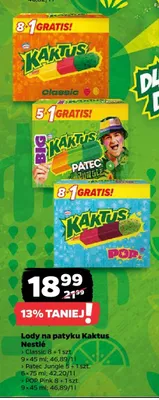 Lody na patyku Kaktus Nestlé Classic 8-pak promocja w Netto
