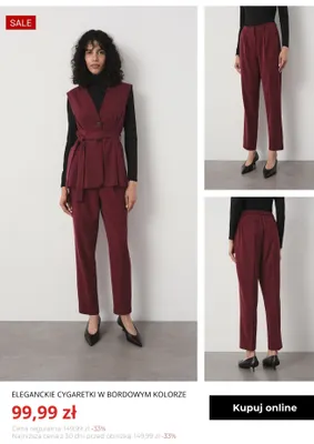 Eleganckie cygaretki w bordowym kolorze Greenpoint promocja w Greenpoint