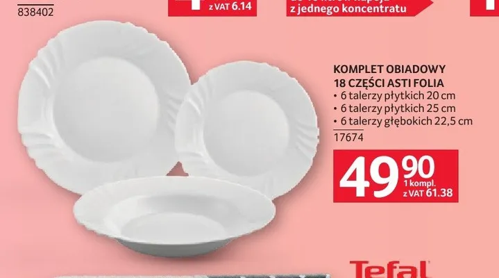 Komplet obiadowy 18 części Asti Folia promocja w Selgros
