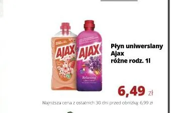 Płyn uniwersalny Ajax Relaxing promocja w Torimpex Toruńska Sieć Sklepów Spożywczych