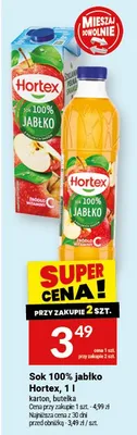 Sok 100% jabłko Hortex, 1 l promocja w Twój Market