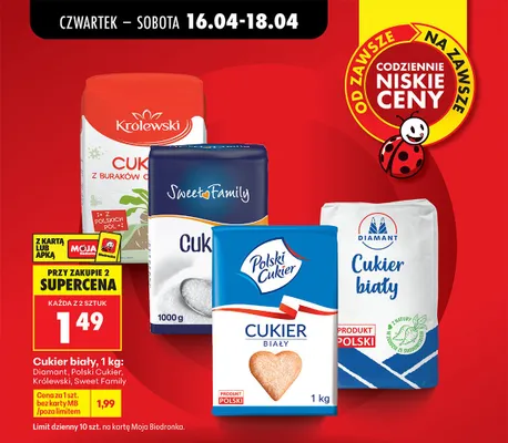 Cukier biały promocja w Biedronka