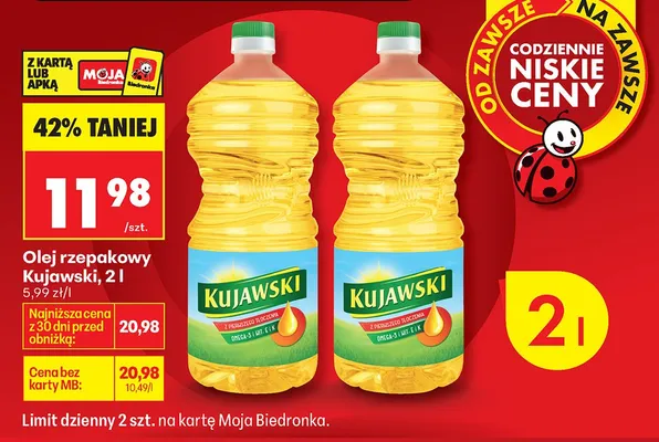 Olej rzepakowy Kujawski promocja w Biedronka