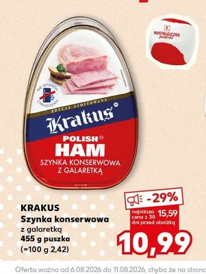 Szynka konserwowa z galaretką Krakus promocja w Kaufland