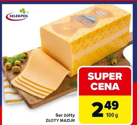 Ser żółty Złoty Mazur promocja w Carrefour